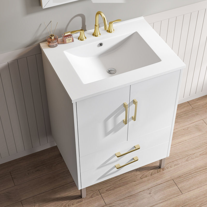 Ensemble de meuble-lavabo simple 24 po avec plateau en céramique Fellsburg