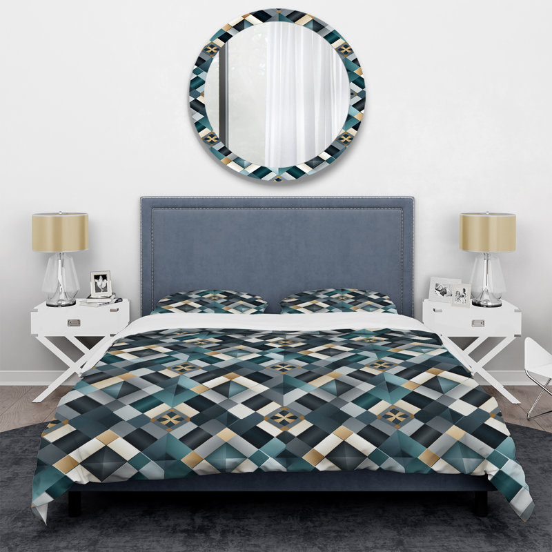 Literie Khonor, Housse de couette pour grand lit et 2 taies décor
