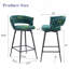 Ensemble de tabourets de bar modernes et stationnaires de 2 à 26 po en lin et coton respirant, certifié BIFMA pour bar à la maison, îlot de cuisine et café, vert-1913027284-1913027287