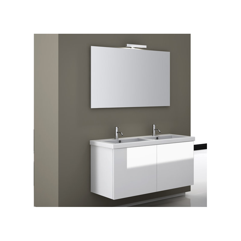 Ensemble de meuble-lavabo de salle de bain double à fixation murale 47" Jaylin