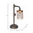 Mosche Industrial Metal Table Lamp with Caged Shade and Valve Accent - Vintage-Inspired, Rustic, Decorative, Steampunk-Style Desk Lamp for Home or Office Lighting