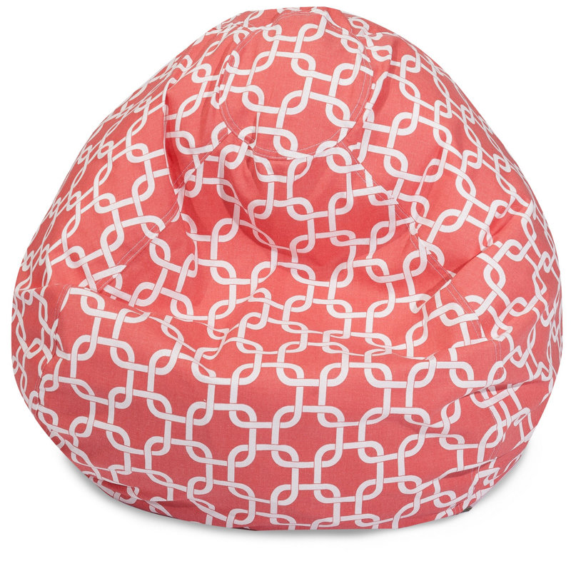fauteuil sac de pois Banas, Polyester rouge, H 22 po x l 28 po x p 28 po