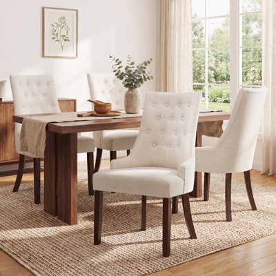 Chaise d'appoint rembourrée en bois manufacturé et massif Gailord