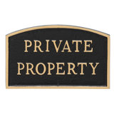 Arch Private Property Statement 2-Line Wall Address Plaque