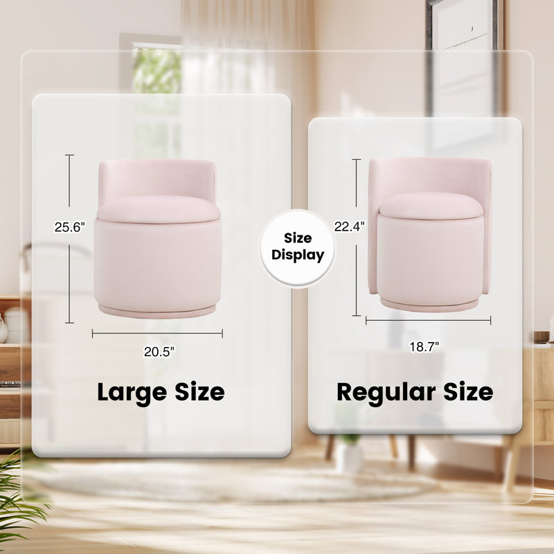 Upholstered Swivel Accent Chair, Pink