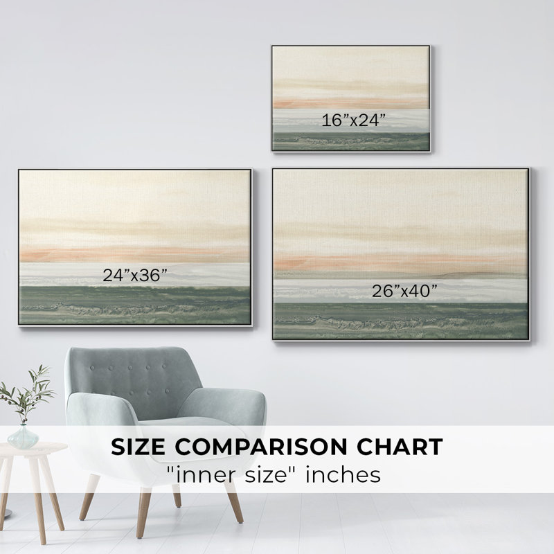 " Atlantic Sunrise I " Painting Print, 17" H x 25" W x 2'' D, White Floater Framed Canvas