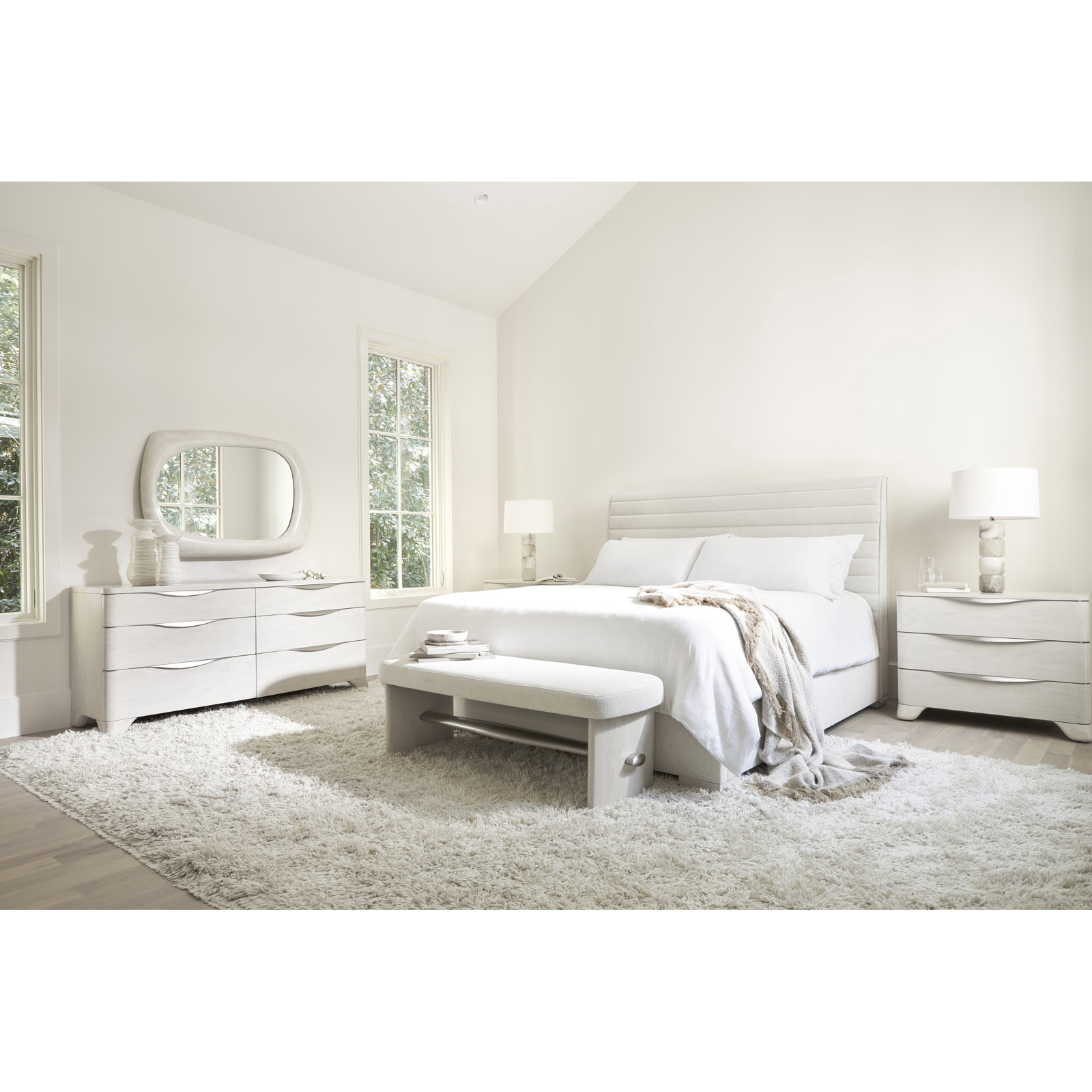 Sereno Upholstered Panel Bed, Queen