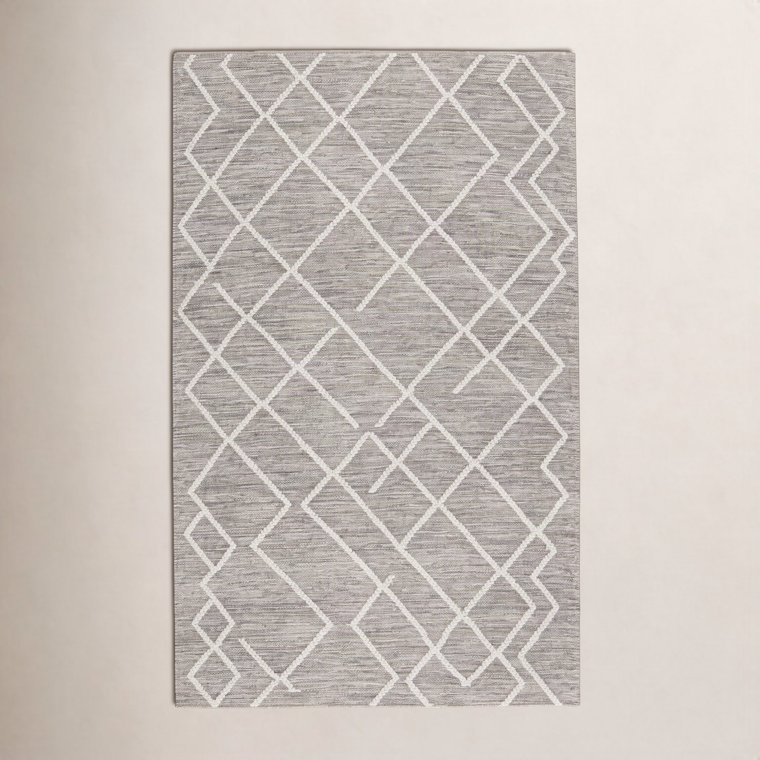 Zephyrine Gray Hand-Woven Geometric Jute Rug, Rectangle 10' x 14'