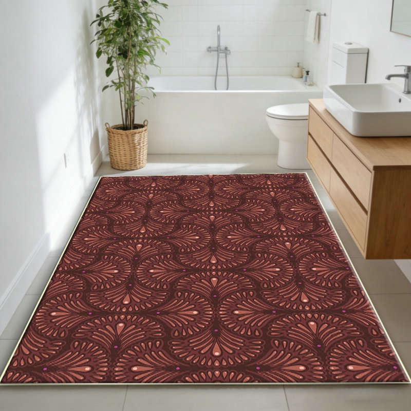 Living room area carpet, large anti slip washable carpet, Bohemian retro medal printed pattern carpet suitable for bedrooms, dining rooms, family offices, daycare centers, dormitories, farmhouses, retro red