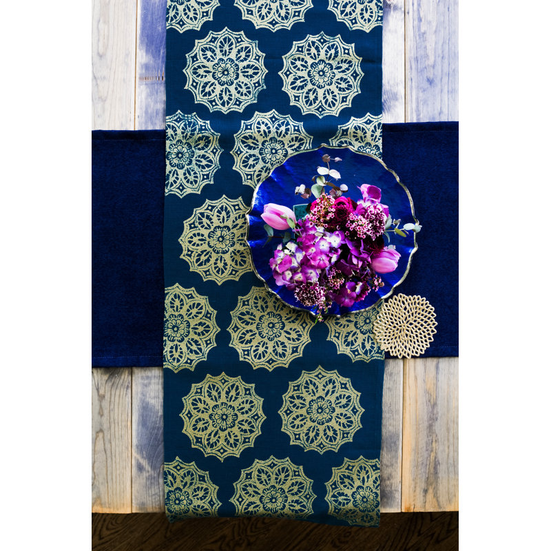 Baroque Glass Scalloped Charger, Cobalt