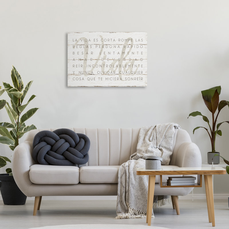 "La Vida es Corta", art mural sur toile par Jennifer Pugh, H 20 po x l 30 po