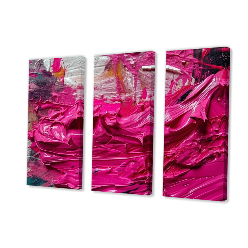 3 pièces Viva Magenta Bliss Wildness III, H 28 po x l 36 po x P 1 po