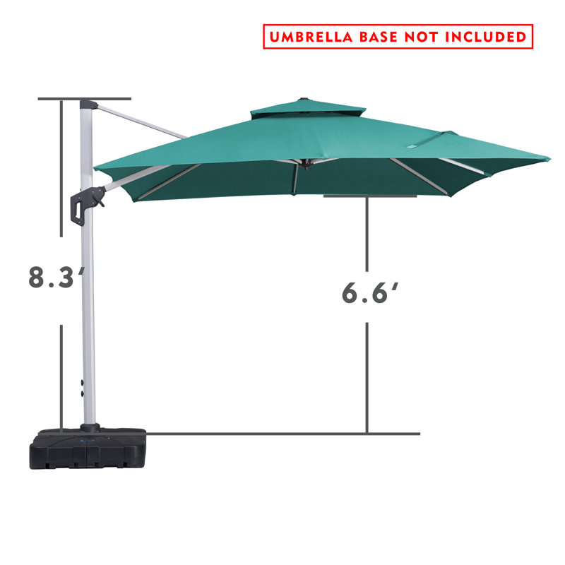 Parasol carré en porte-à-faux 10', Bleu