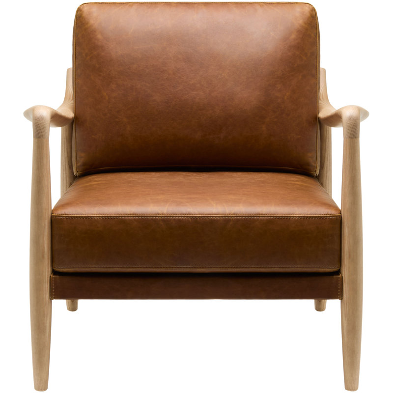 Becki Owens x Surya Gaviota Accent Chair, Brown Leather