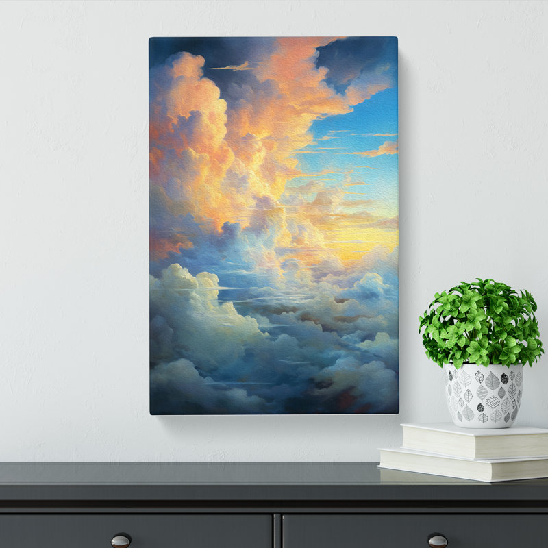 Cloudy Sky Tachisme - Wrapped Canvas, 50cm H x 35cm W x 3cm D
