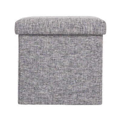 Upholstered Cotton Blend Storage Cube