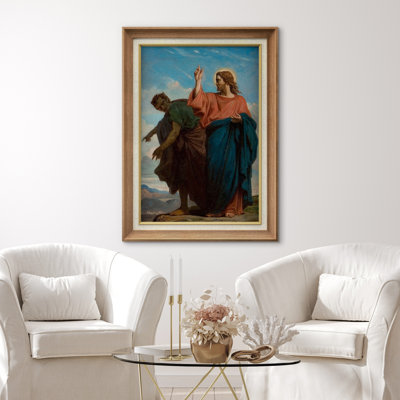 Jesus Teaching the Apostles Classical Artwork, New Testament Religious Pictures, Framed Canvas Giclee Print Wall Art