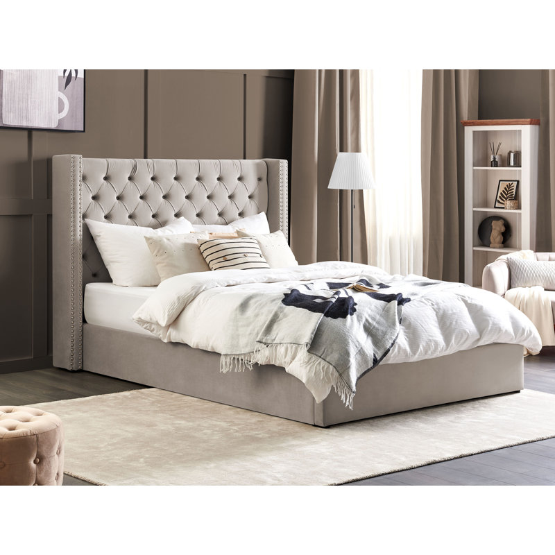 Shala Upholstered Ottoman Storage Bed, Super King (6'), Light Grey
