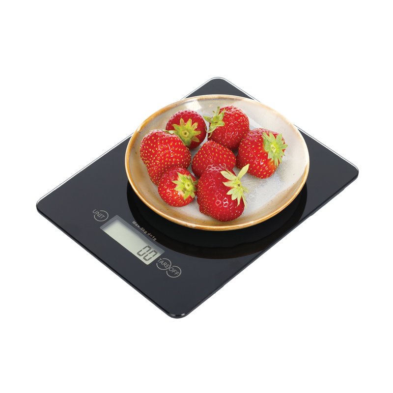 MasterChef® Tempered Glass Digital Kitchen Scale, 11 Lbs. Capacity, Black, Black