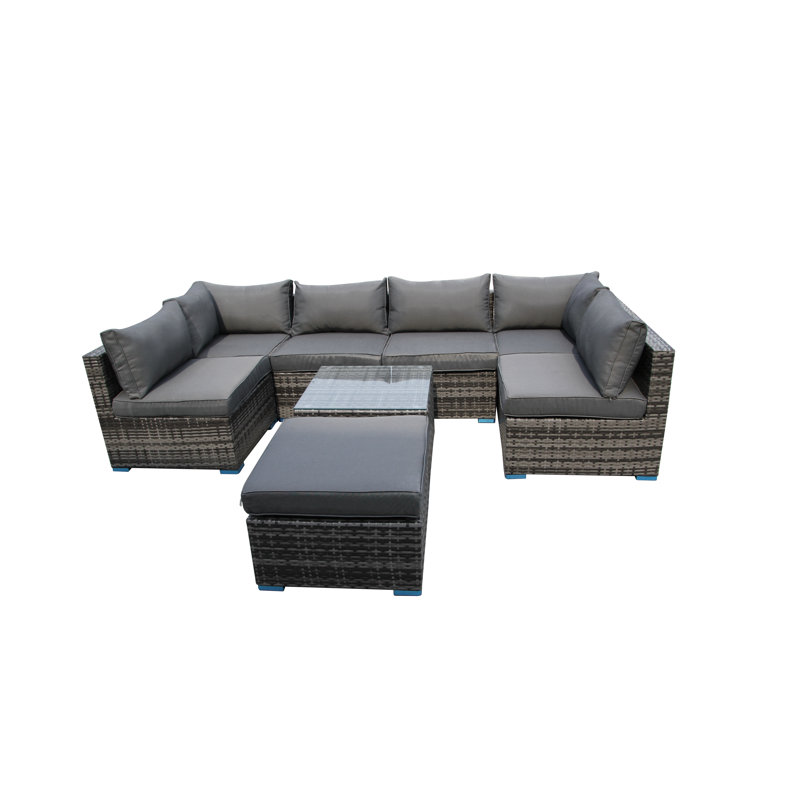 Hallur 7 - Person Conversation Set, Grey, Grey