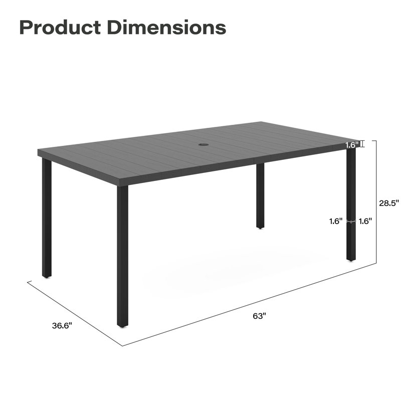63‘’ Rectangular Outdoor Dining Table