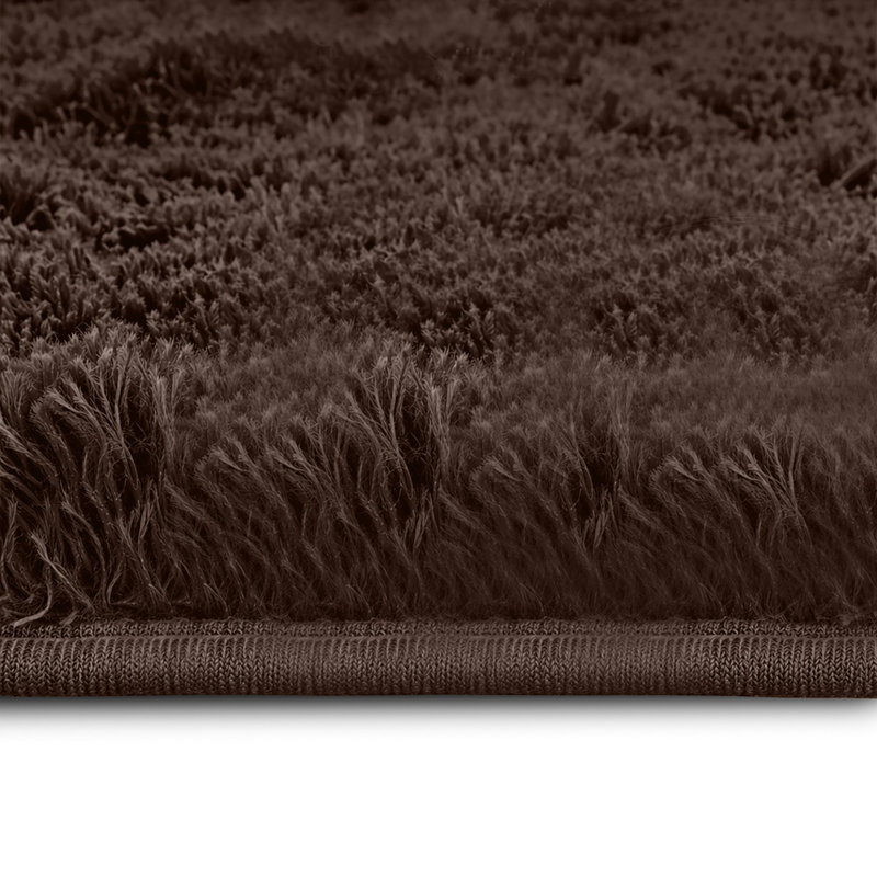 Soft Fluffy Living Room Large Area Rug, Brown, Rectangle 200 x 290 cm