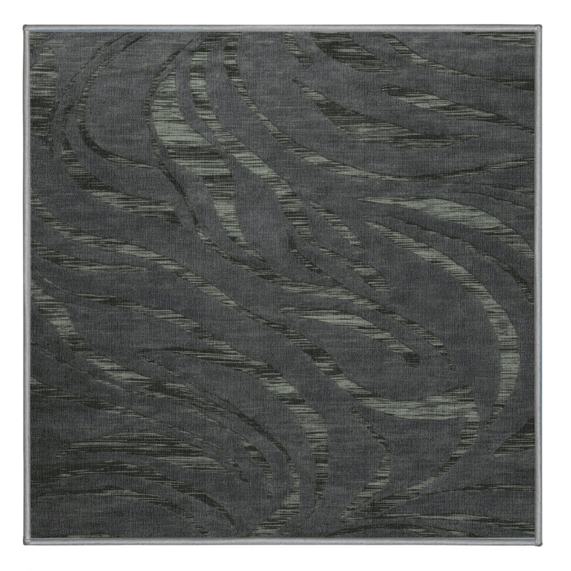 Tapis abstrait gris lavable à la machine, Carré 6 pi