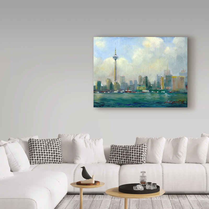 Galan «Cn Tower, Toronto», reproduction de peinture à l'acrylique sur toile tendue, H 18 po x l 24 po x P 2 po