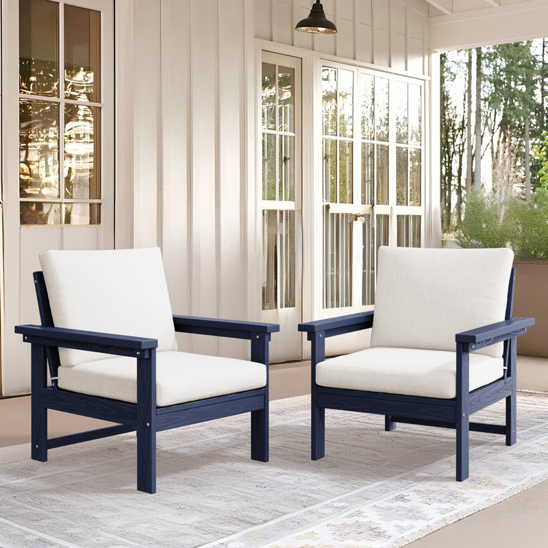 HDPE 2-Person Conversation Set, Navy, White