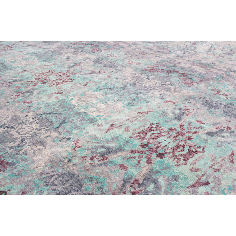 Fanciful Hand Knotted Ikat Area Rug