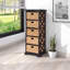 Armoire de rangement d'extrémité à 5 tiroirs, armoire de rangement noire Leukowski-239972540
