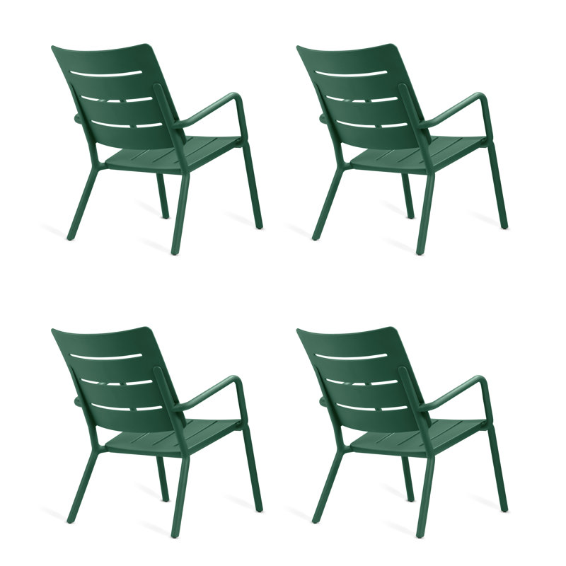 Ensemble de 4 bacs empilables Outo, Vert foncé