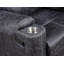 Fauteuil inclinable manuel en microfibre gris Hirah avec fonction porte-gobelet