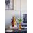 Round Ceramic Vase with Abstract Multicolored Finish and Small Handles-1810090429-1810090424