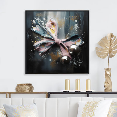 Glam Pink and Silver Shapes II, reproduction d'art sur toile