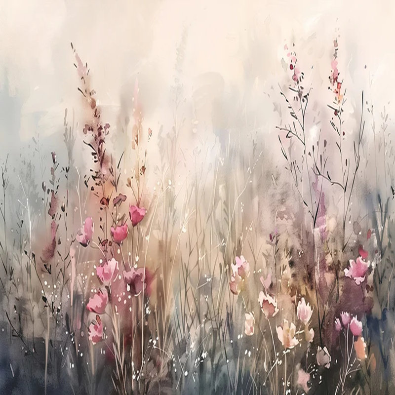 Whispering Meadow Floral Mural, 108" L x 108" W
