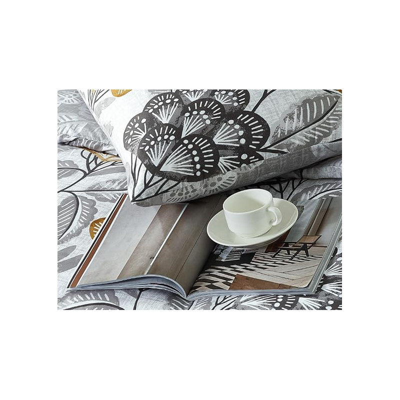 Aleese Floral Duvet Cover Set with Pillowcases Included, Bloom Ochre, Double - 2 Pillowcases
