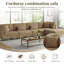 Canapé modulaire rembourré en velours côtelé Camel 5 pièces avec dossier coussiné et repose-pieds amovible Seemab-1117055478-1305008570-1117055375