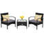 Ensemble de conversation de patio en rotin avec coussins 3 pièces-1189316497