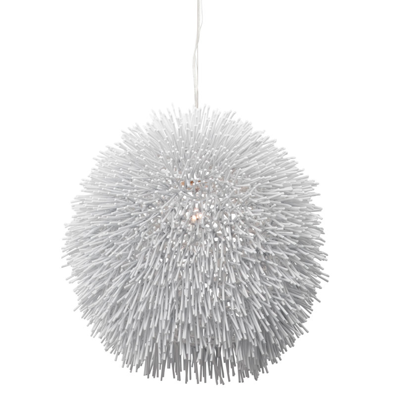Urchin 1-Light Pendant - White, White