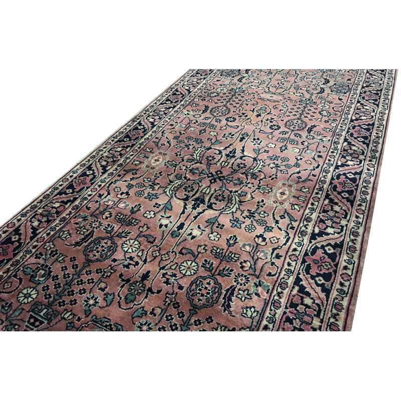 Hand-Knotted High-Quality Cream and Brown Runner