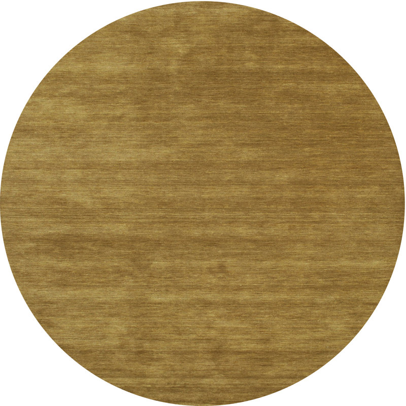 Tapis beige contemporain, Rond 3 pi