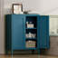  Armoire de rangement en métal pour salle de bain avec 2 tablettes réglables et 2 portes, bleu-1817511657