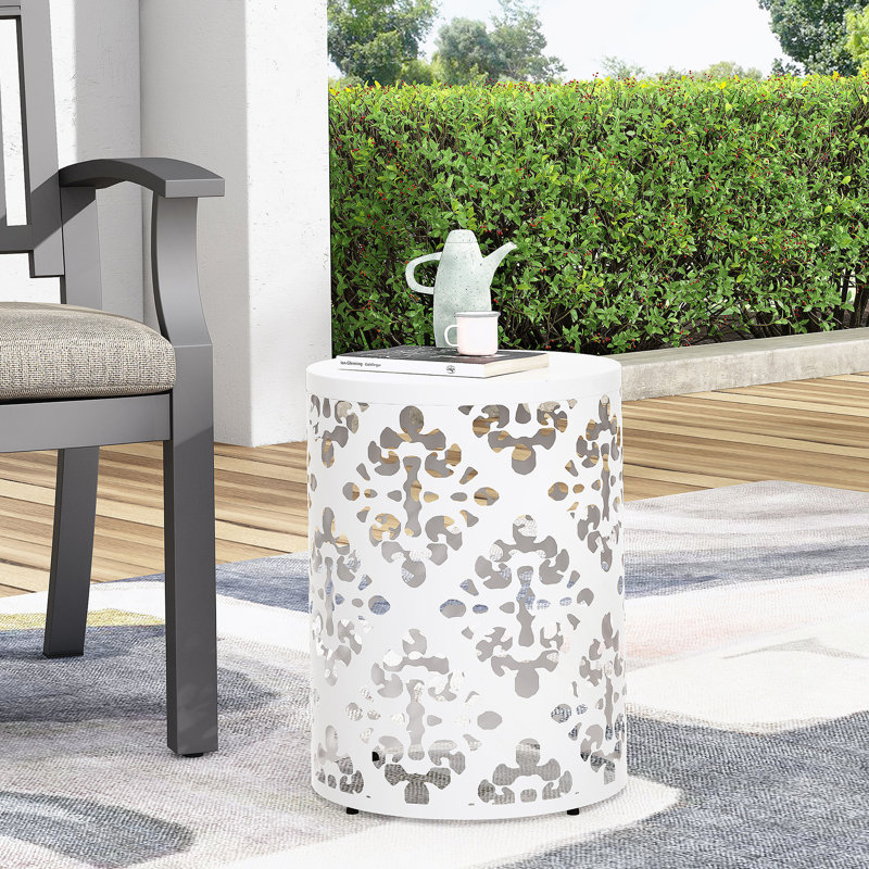 Table de bout en métal - Grand, Blanc