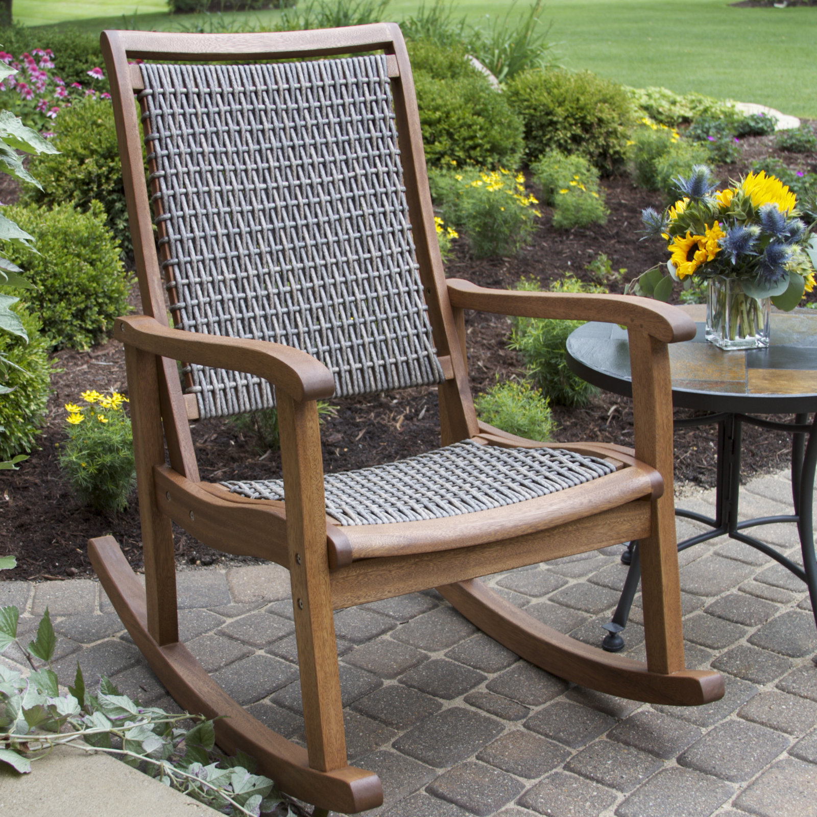 Arnot 2-Person Eucalyptus Patio Seating Group, Driftwood Gray