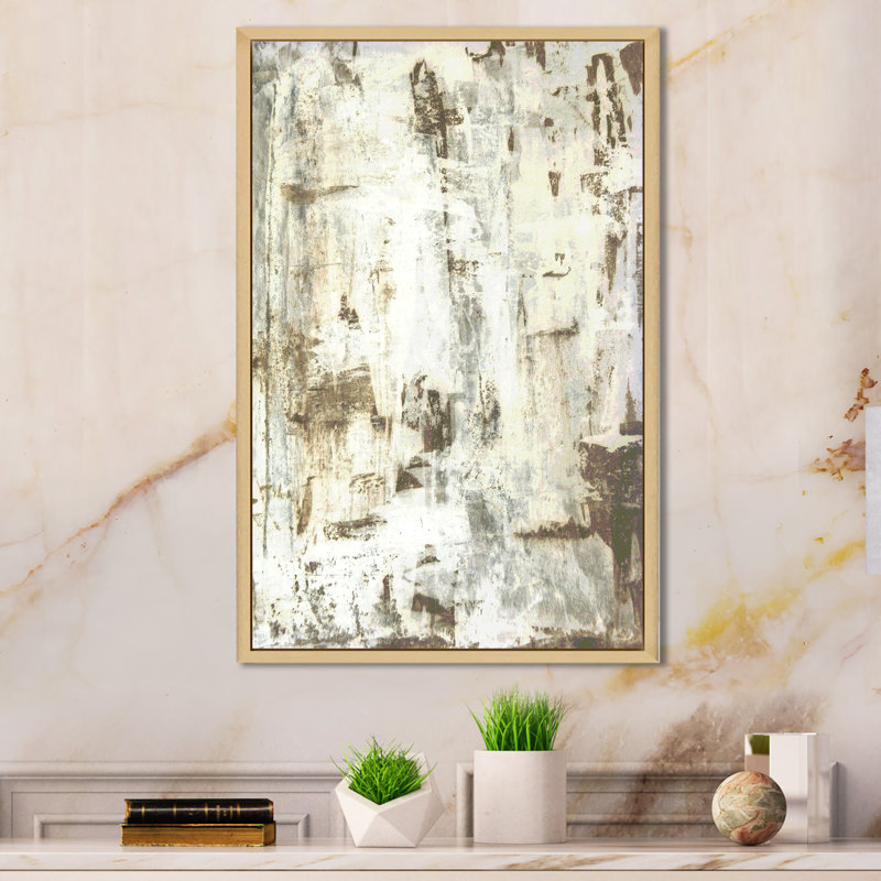 Brun et beige Colorfields II - Art mural moderne et contemporain sur toile, H 12 po x l 8 po x P 1 po, Cadre naturel flottant