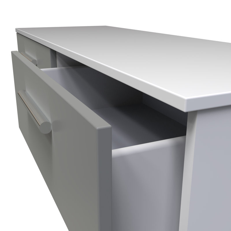 Fully Assembled Harshal 4 - Drawer Chest of Drawers, Dusk Grey/White