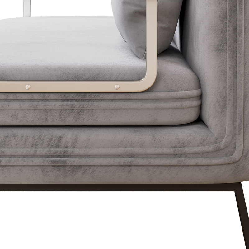 Canapé-lit pliable en velours 55 po Velvet, Gris clair, H 14,25 po x l 74,85 po x P 55,15 po