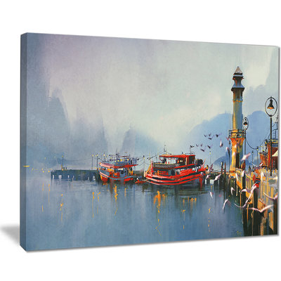 «Fishing Bateaux in Harbor», reproduction de photo sur toile