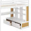 Lit mezzanine double avec bureau, tablettes et tiroirs-584262628
